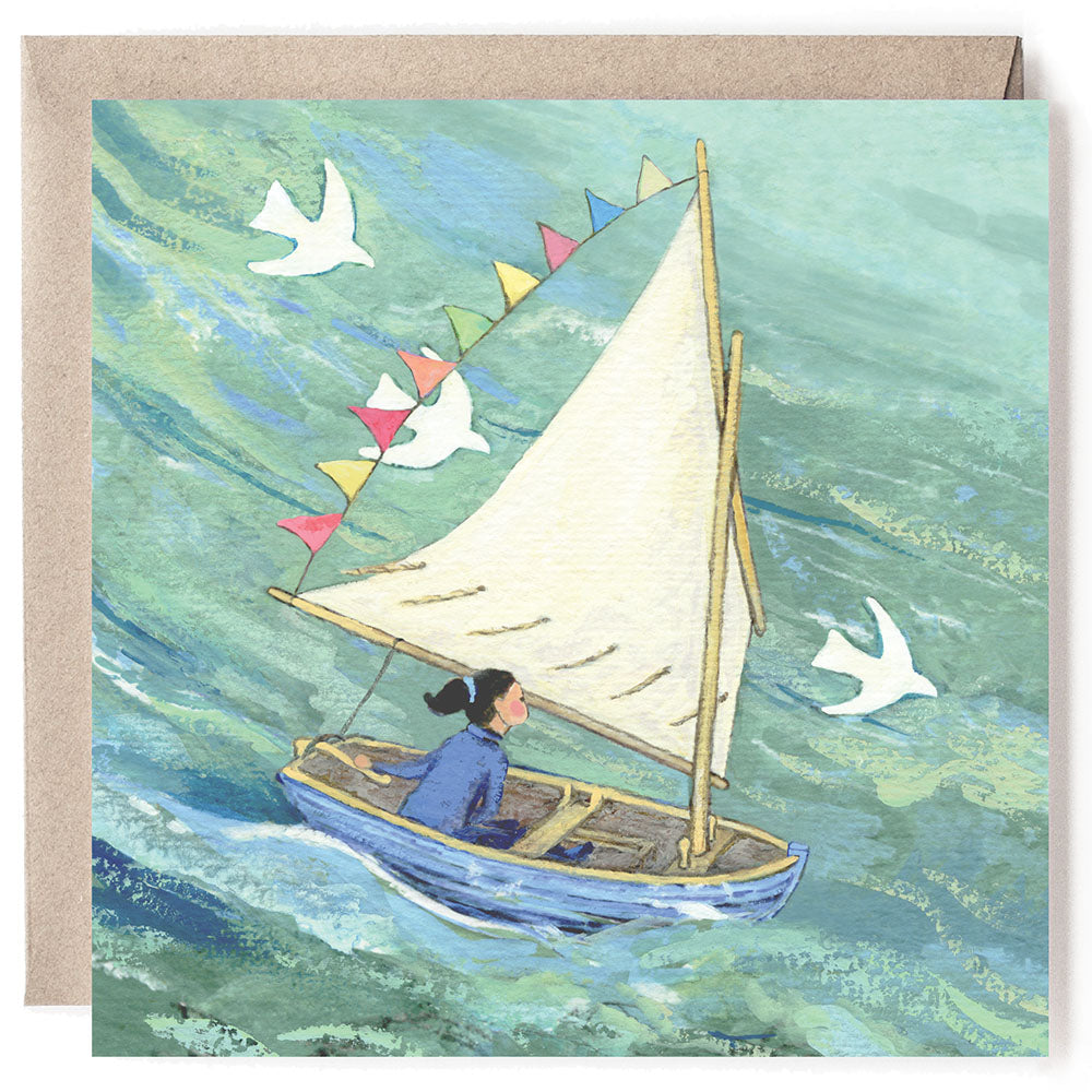 GIRL IN A BOAT CARD